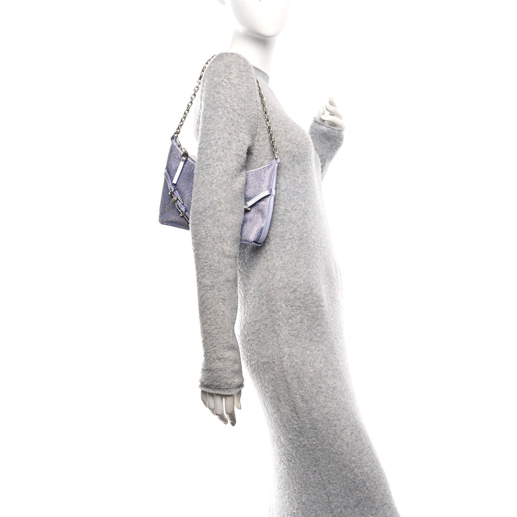 Satin Strass Mini Voyou Boyfriend Party Bag Lavender