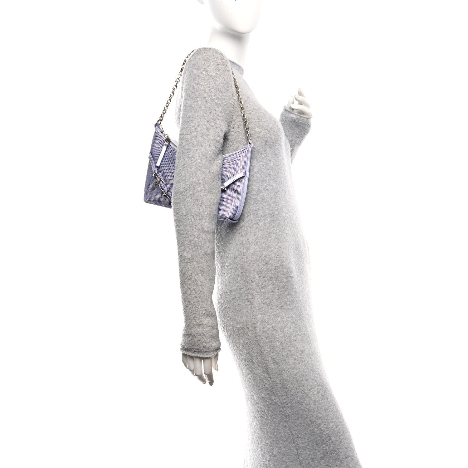Satin Strass Mini Voyou Boyfriend Party Bag Lavender