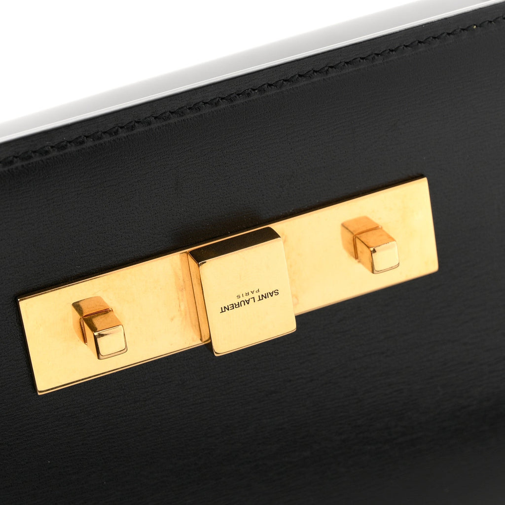 Smooth Calfskin Small Manhattan Shoulder Bag Black