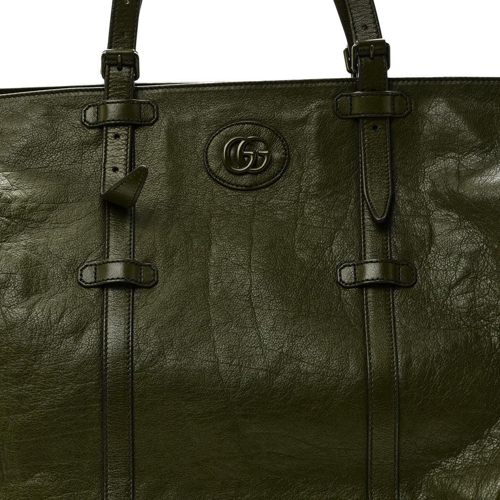 Piuma Lux Energy Monochrome Medium Double G Tote Bag Military Wood