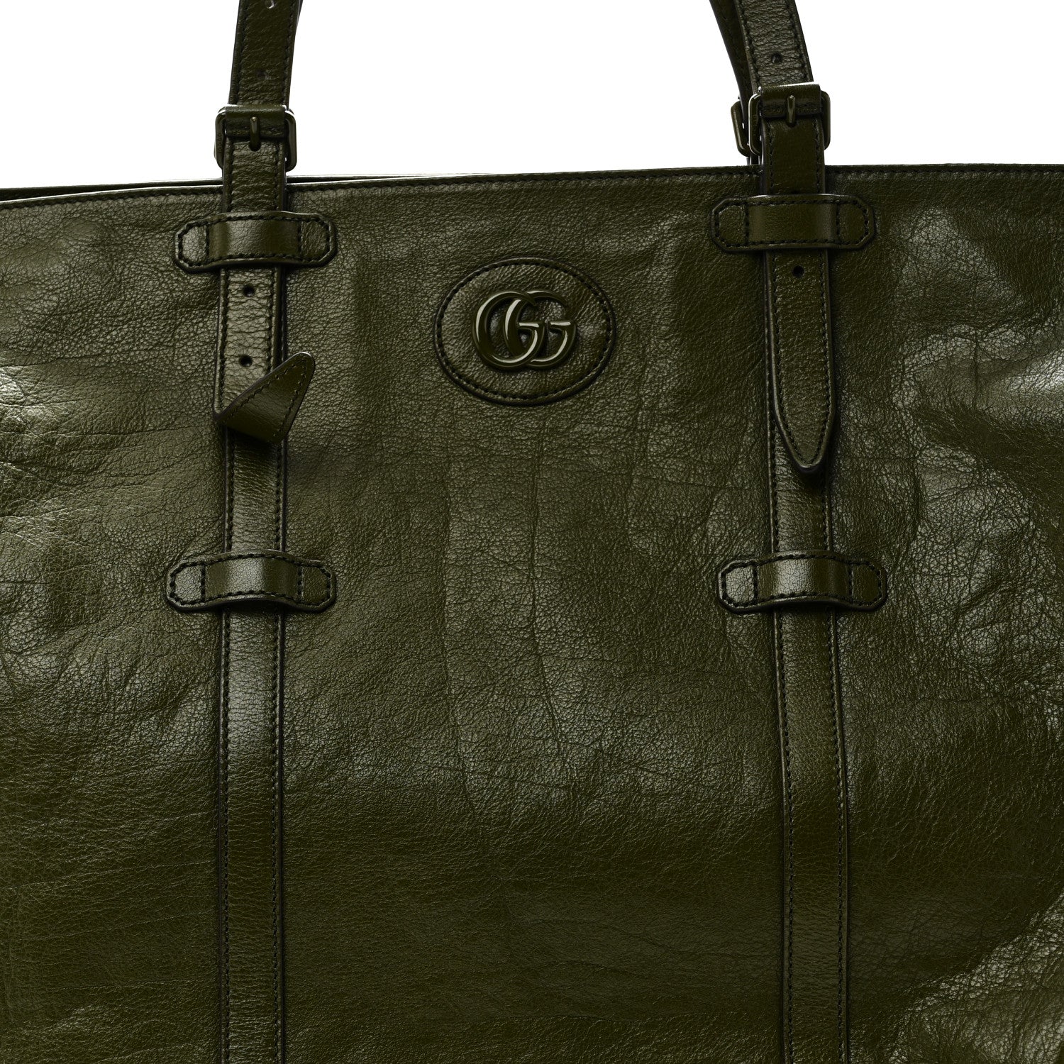 Piuma Lux Energy Monochrome Medium Double G Tote Bag Military Wood