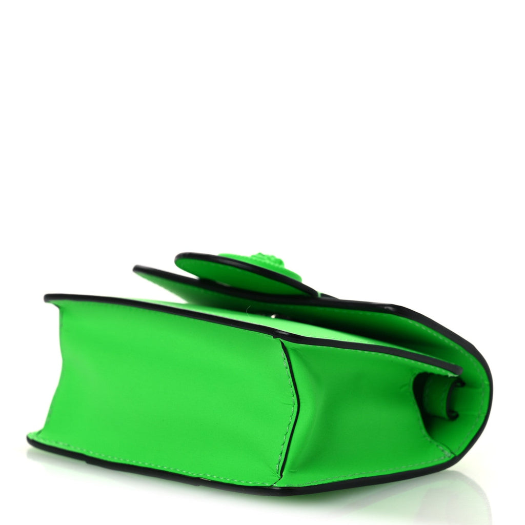 Calfskin Rubber Medusa Shoulder Bag Lime