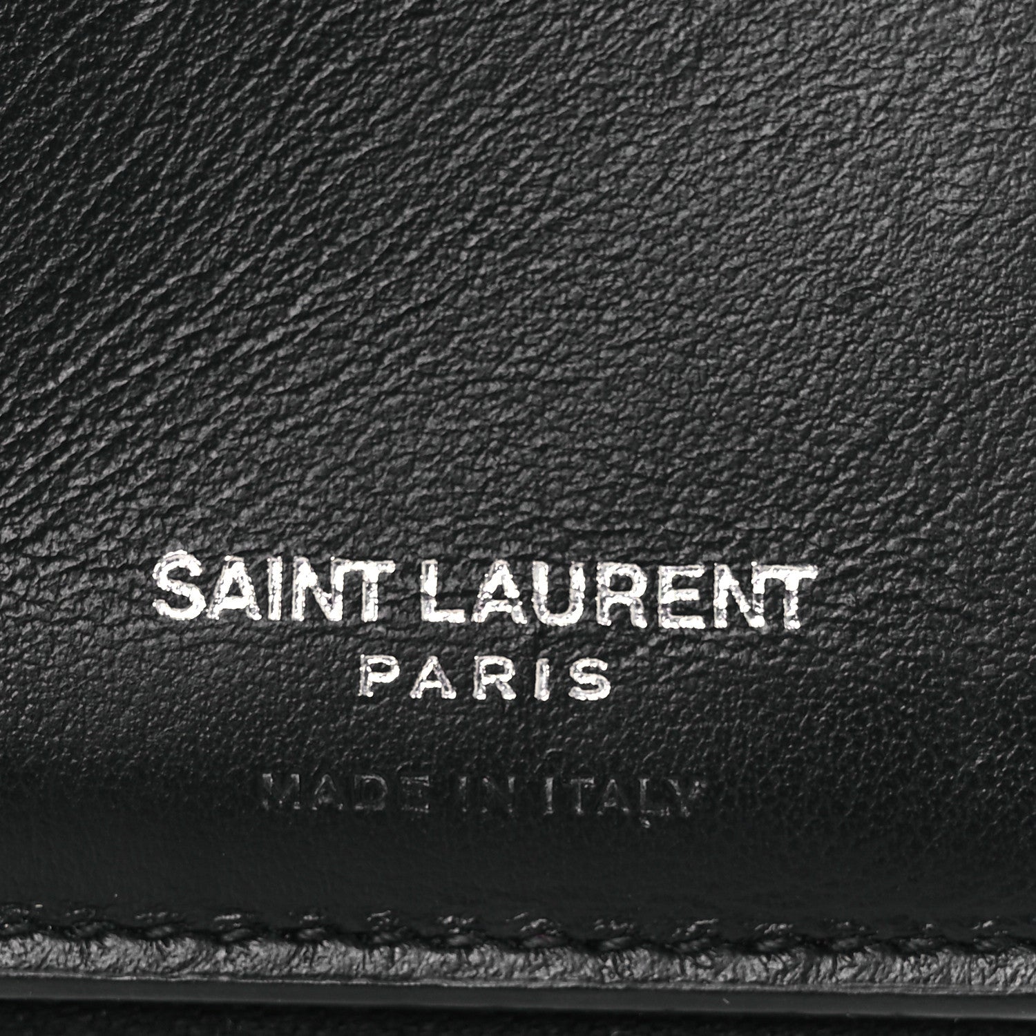 Calfskin Crocodile Embossed Monogram Compact Wallet Black