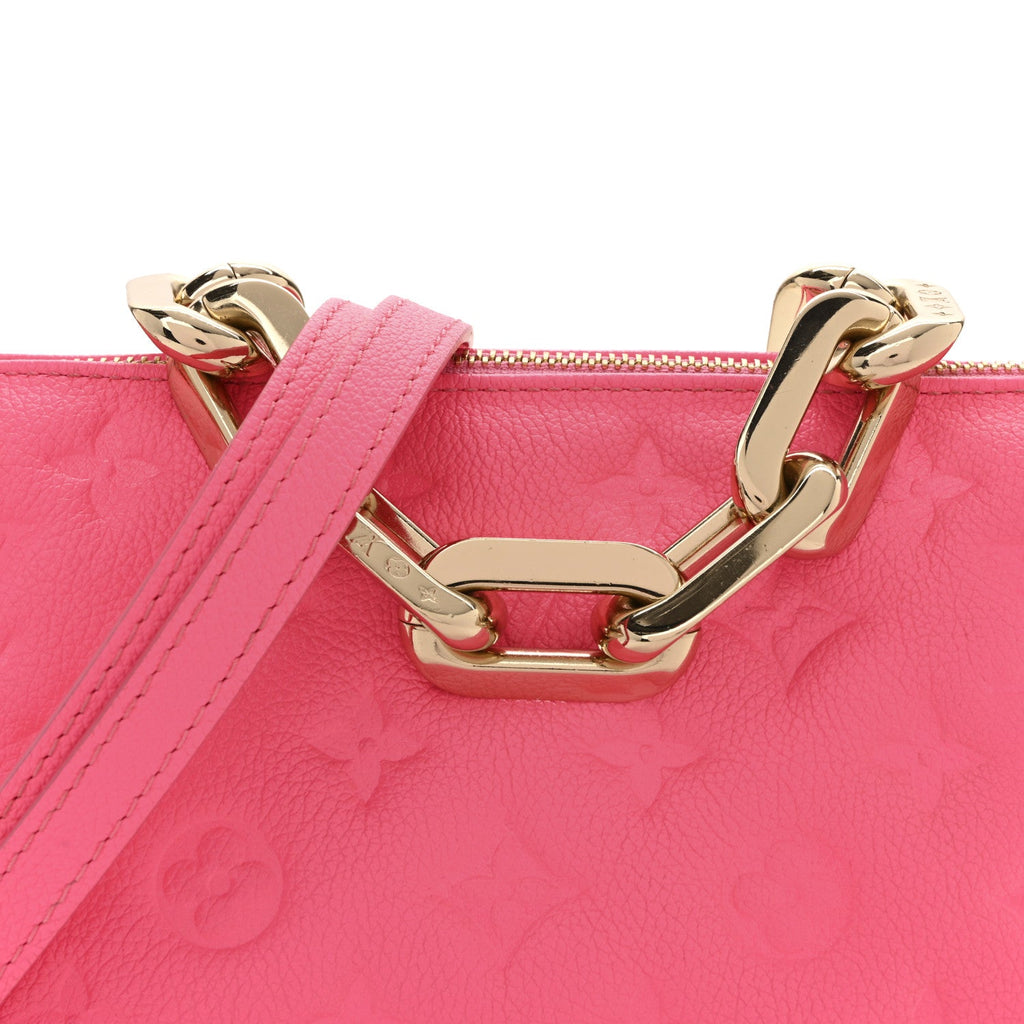 Calfskin Embossed Monogram Coussin BB Rose Fluo