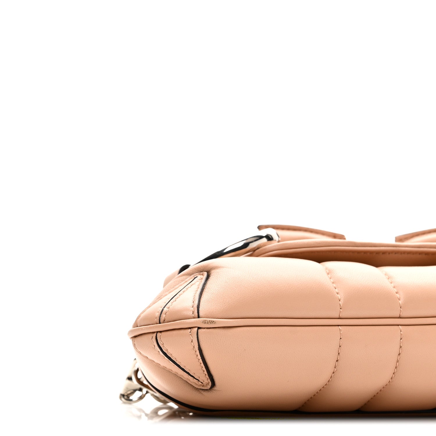 Nappa Vertical Matelasse Small Maxi Horsebit Chain Shoulder Bag Beige