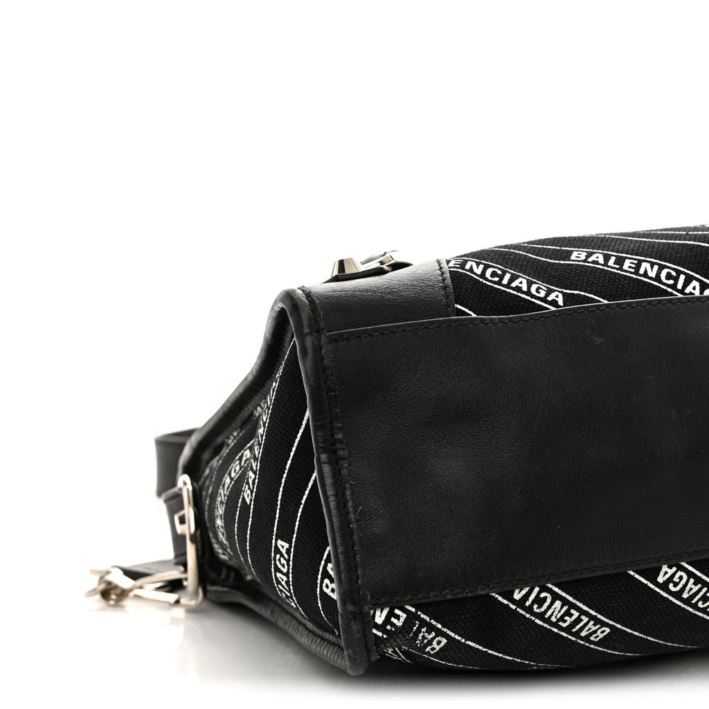 Canvas Satin Calfskin Diagonal Allover Logo Print Classic Silver Hardware S City Black White