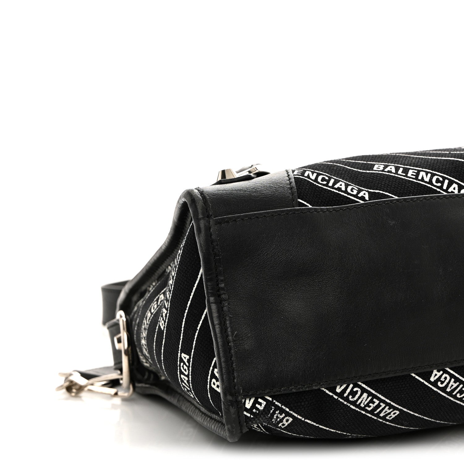 Canvas Satin Calfskin Diagonal Allover Logo Print Classic Silver Hardware S City Black White