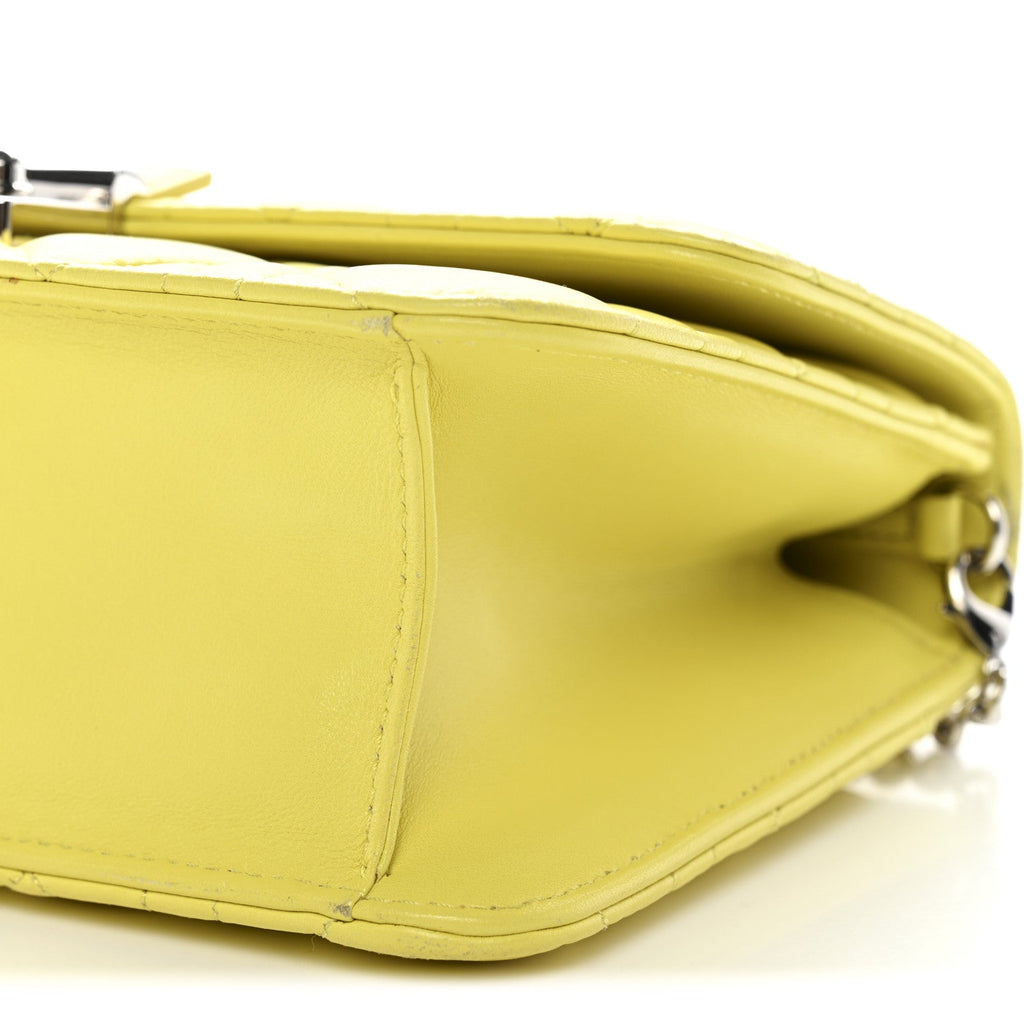 Lambskin Cannage Miss Dior Promenade Pouch Citron