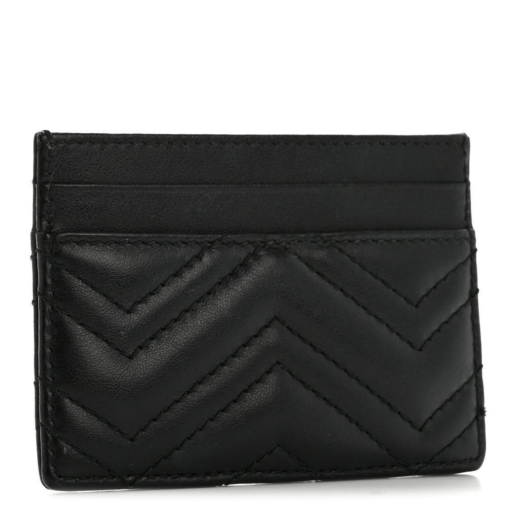 Calfskin Matelasse GG Marmont  Holder Black