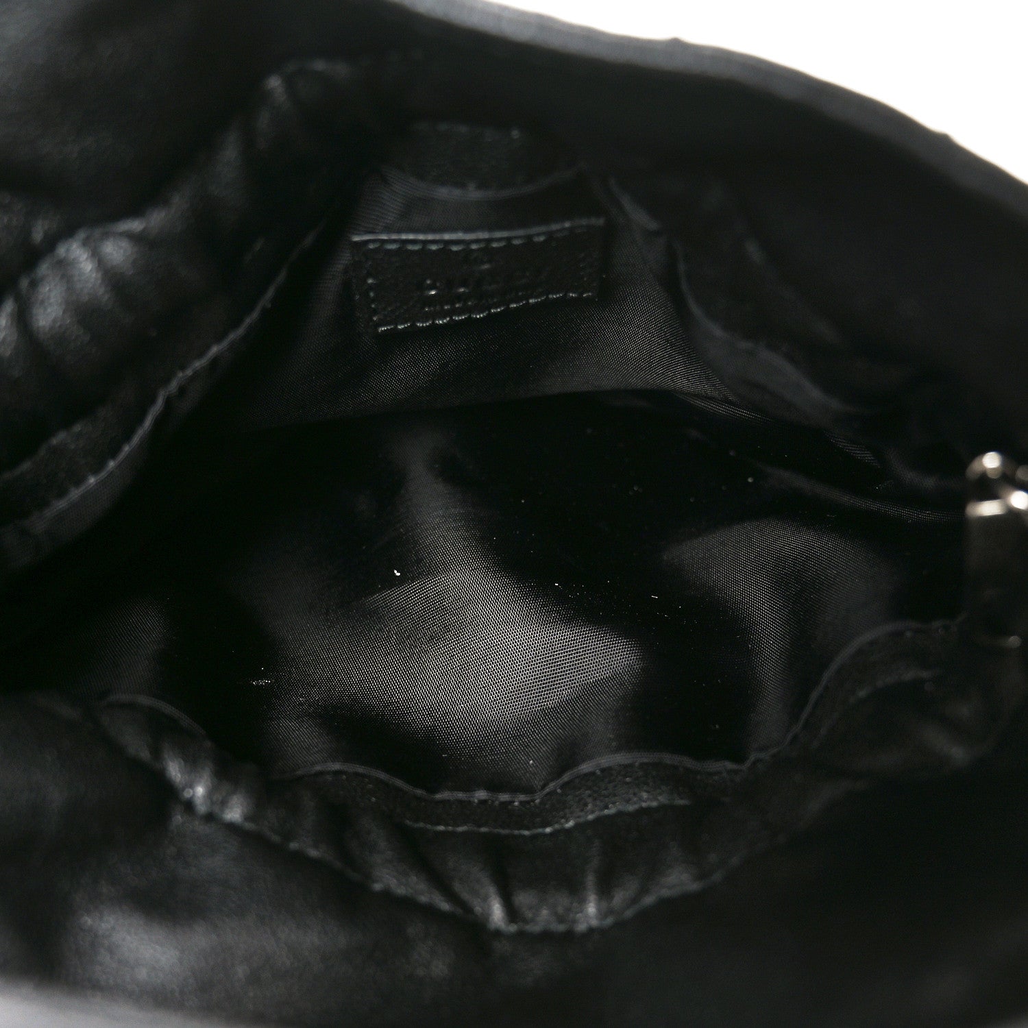 Sakai Be Green Calfskin Diagonal Stitched Mini Blondie Bucket Bag Black