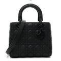 Ultra Matte Calfskin Cannage Medium Lady Dior Black