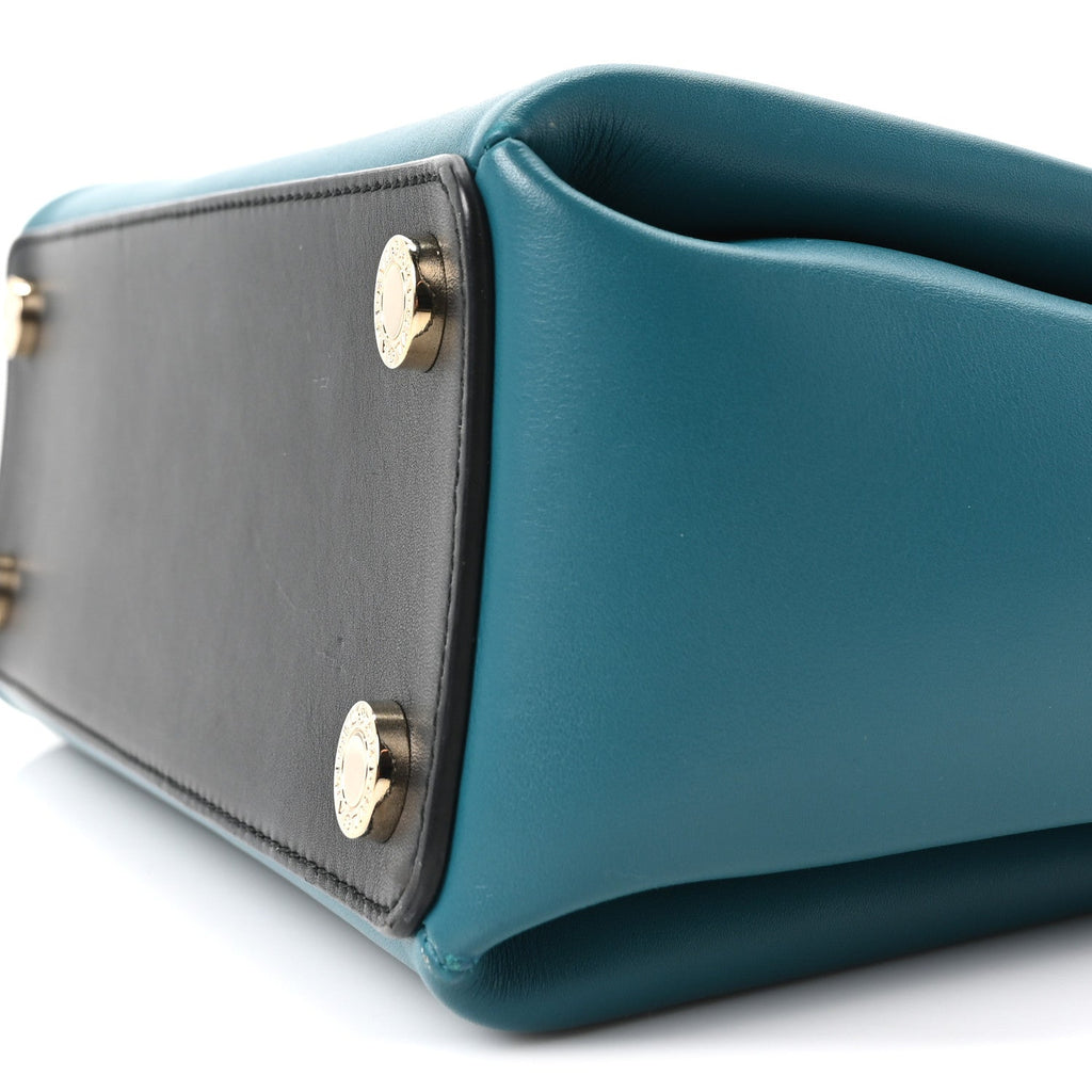 Calfskin Serpenti Viper Top Handle Bag Blue Black