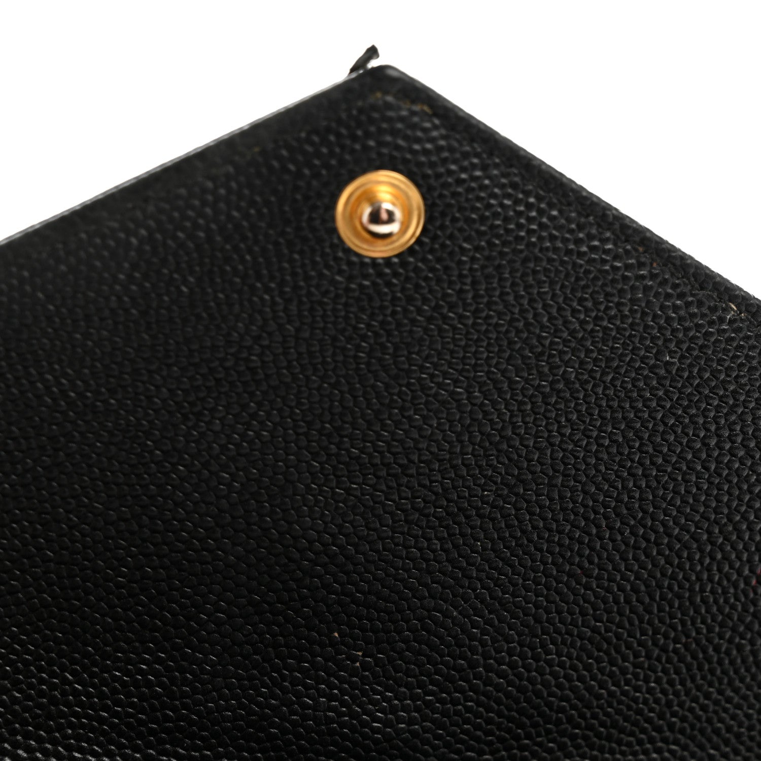 Grain De Poudre Matelasse Chevron Monogram Flap Wallet Black