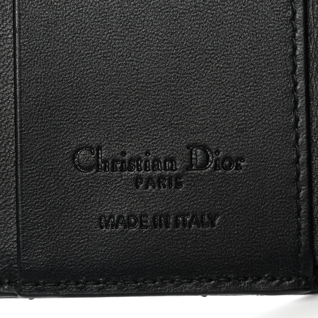 Lambskin Cannage My Dior Veronia Wallet Black