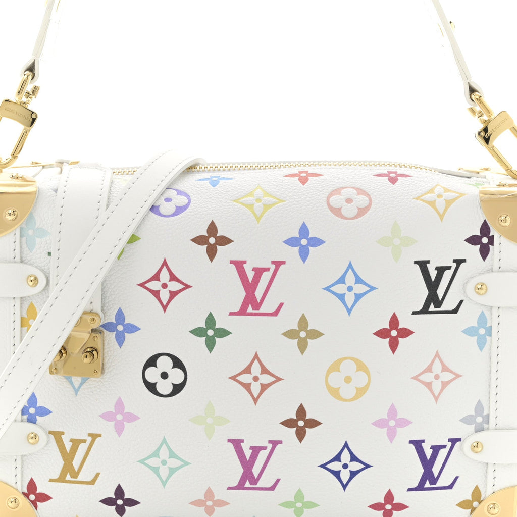 LV x TM Cowhide Monogram Multicolor Side Trunk MM White