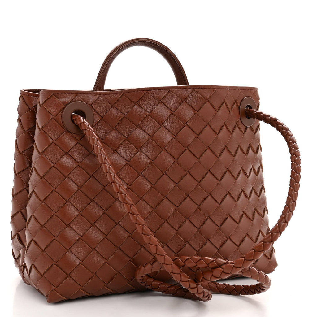 Nappa Intrecciato Small Andiamo Shoulder Bag Sapele