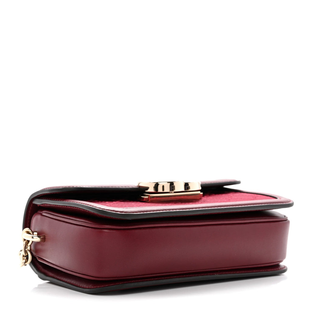Crepe Wool Silk GG Monogram Go Small Shoulder Bag Rosso Ancora
