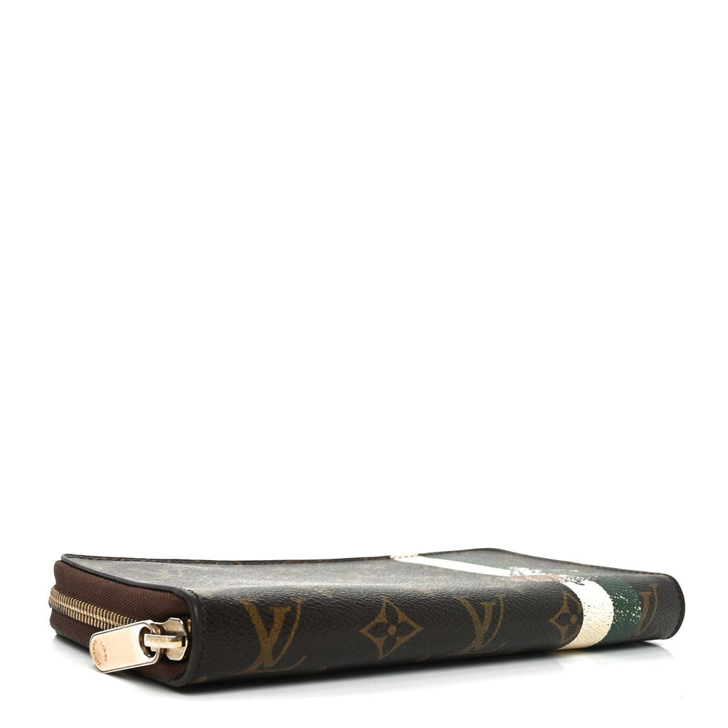Monogram Groom Zippy Organizer Wallet Green
