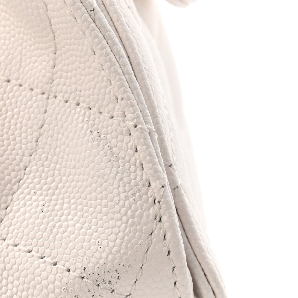 Caviar Quilted Small Chanel 25 Handbag White