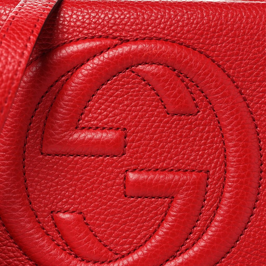 Pebbled Calfskin Small Soho Disco Bag Tabasco Red