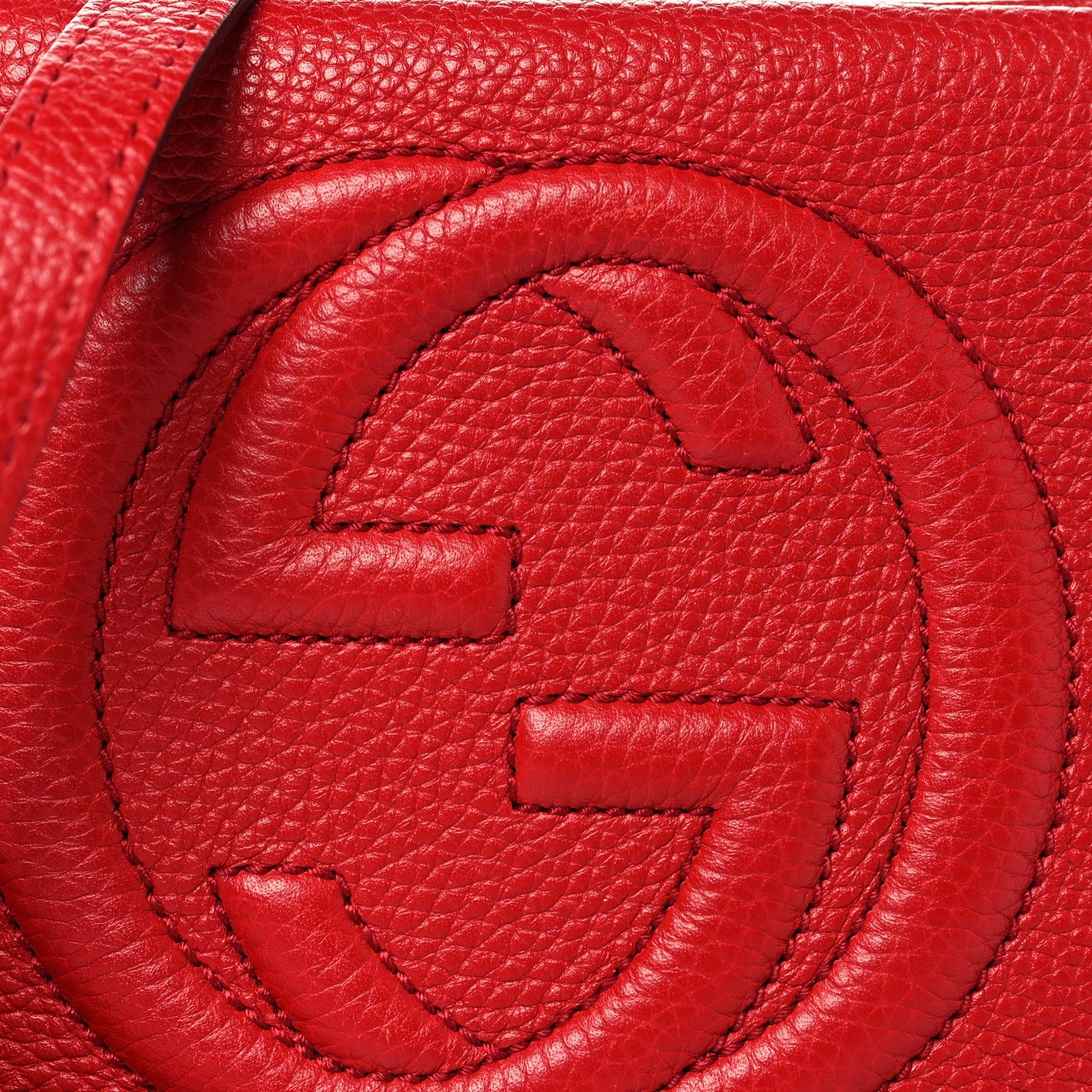 Pebbled Calfskin Small Soho Disco Bag Tabasco Red