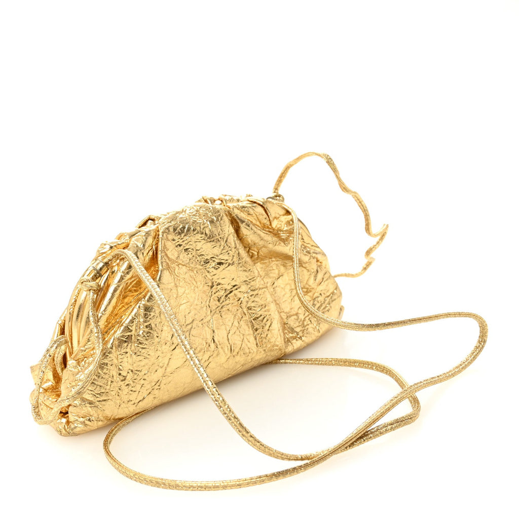 Metallic Crinkled Lambskin The Mini Pouch Oro