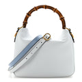 Softy Wonka Textured Dollar Calfskin Small Diana Shoulder Bag Pale Blue