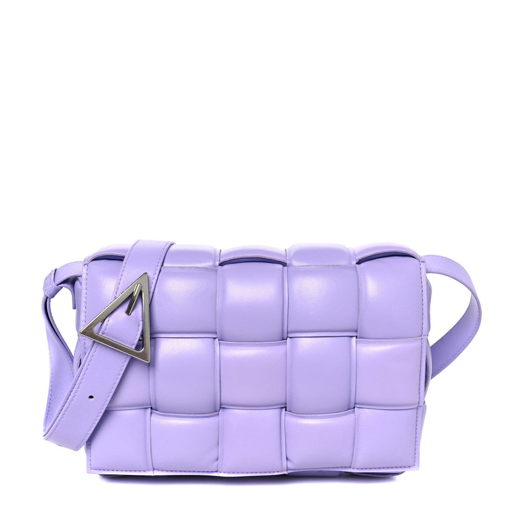Nappa Maxi Intreccio Padded Cassette Crossbody Bag Wisteria
