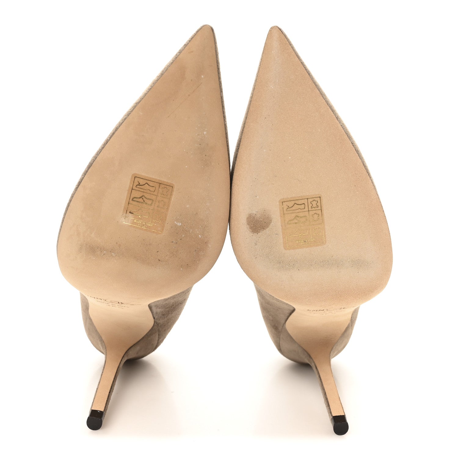 Suede Pointy Toe Romy Pumps 35.5 Stone