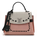 Soft Calfskin Embroidered Lockme Ever BB Rose Pink Snow White Black