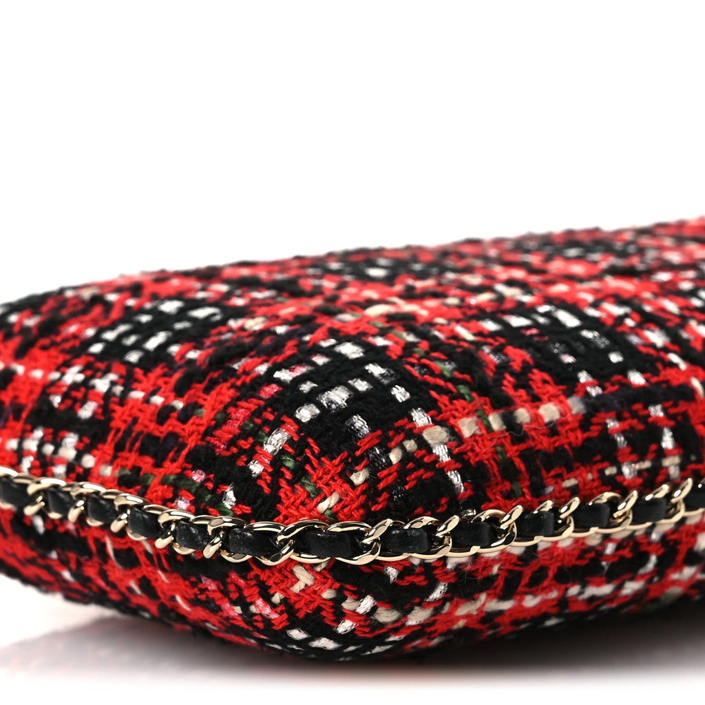 Tweed Chain Around Phone Holder Red Multicolor