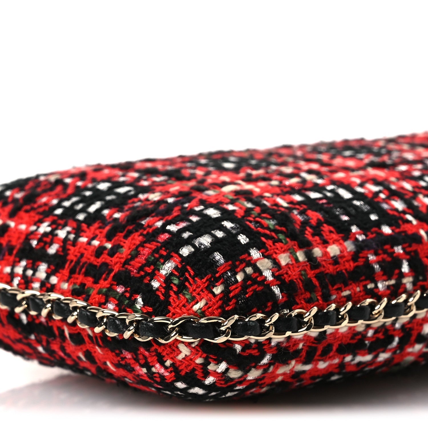 Tweed Chain Around Phone Holder Red Multicolor