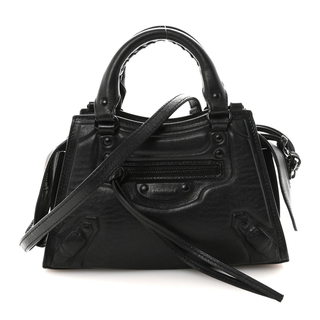 Cake Calfskin Tonal Hardware Mini Neo Classic City Black