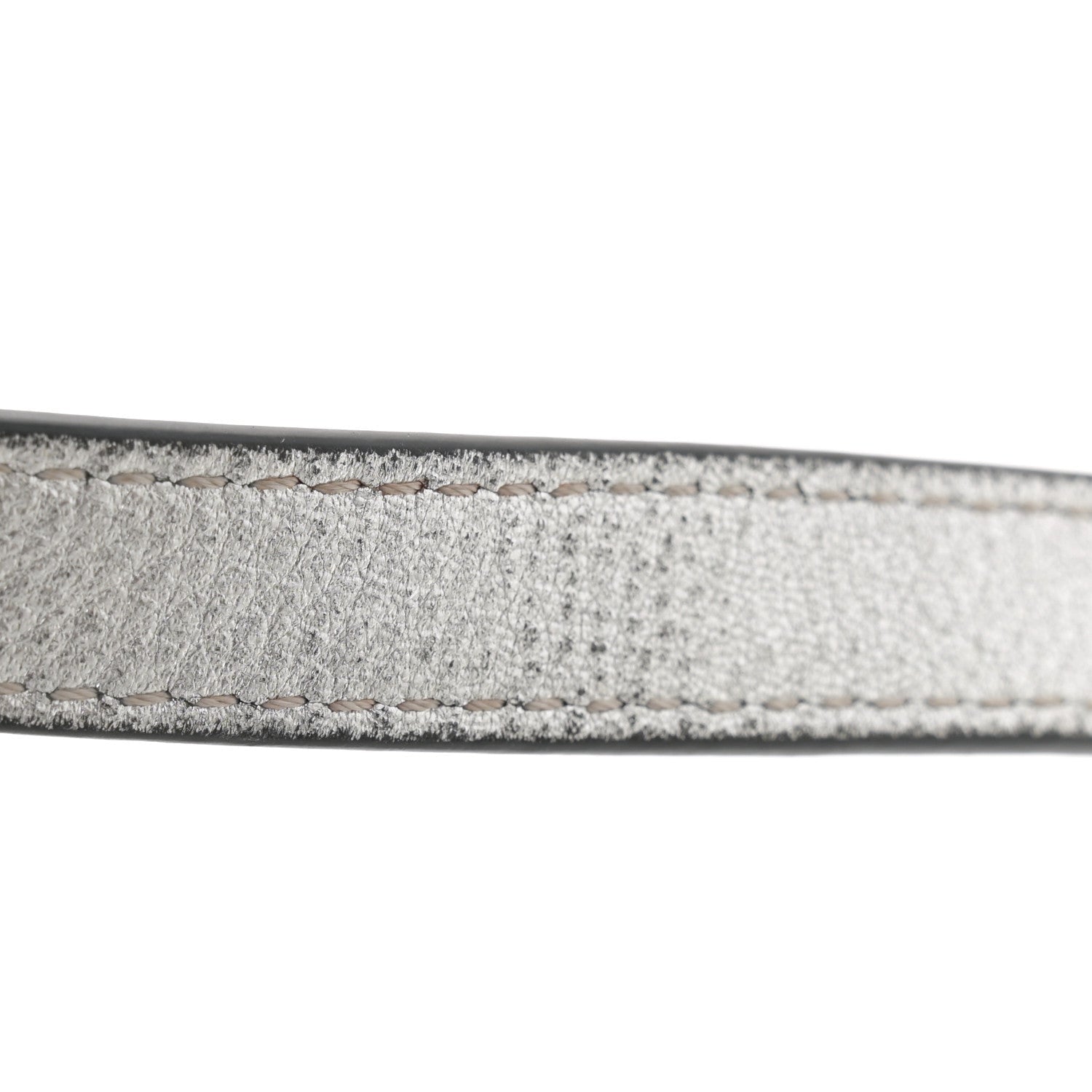 Metallic Grainy Calfskin Mini Vlogo Hobo Bag Silver