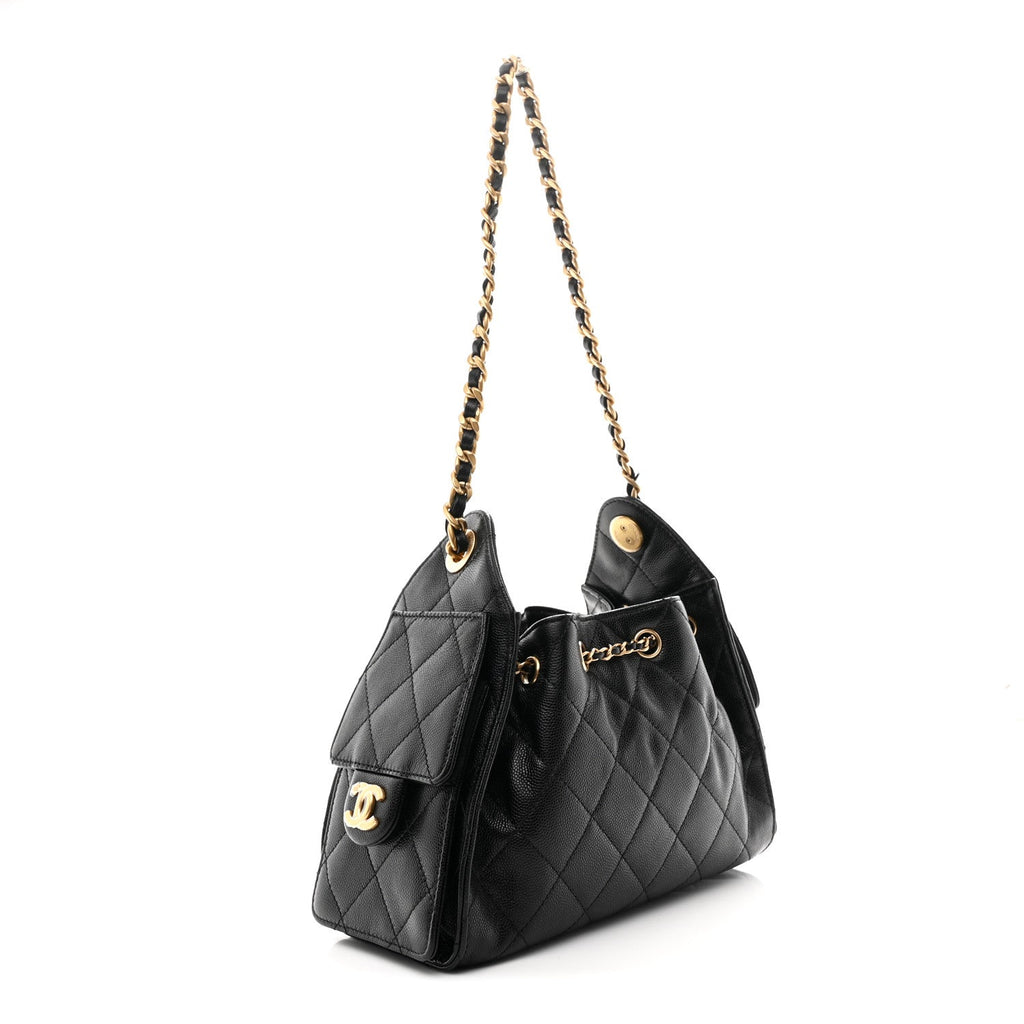 Caviar Quilted Mini Chanel 25 Handbag Black