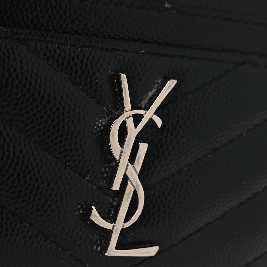 Grain De Poudre Matelasse Chevron Monogram Credit  Case Black