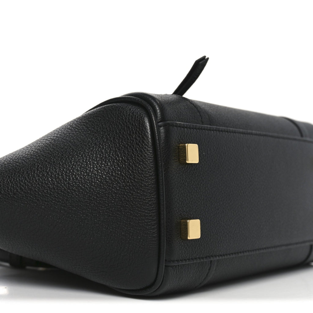 Supple Shiny Lambskin Little New Luggage Black