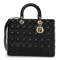 Lambskin Cannage Large Lady Dior Black