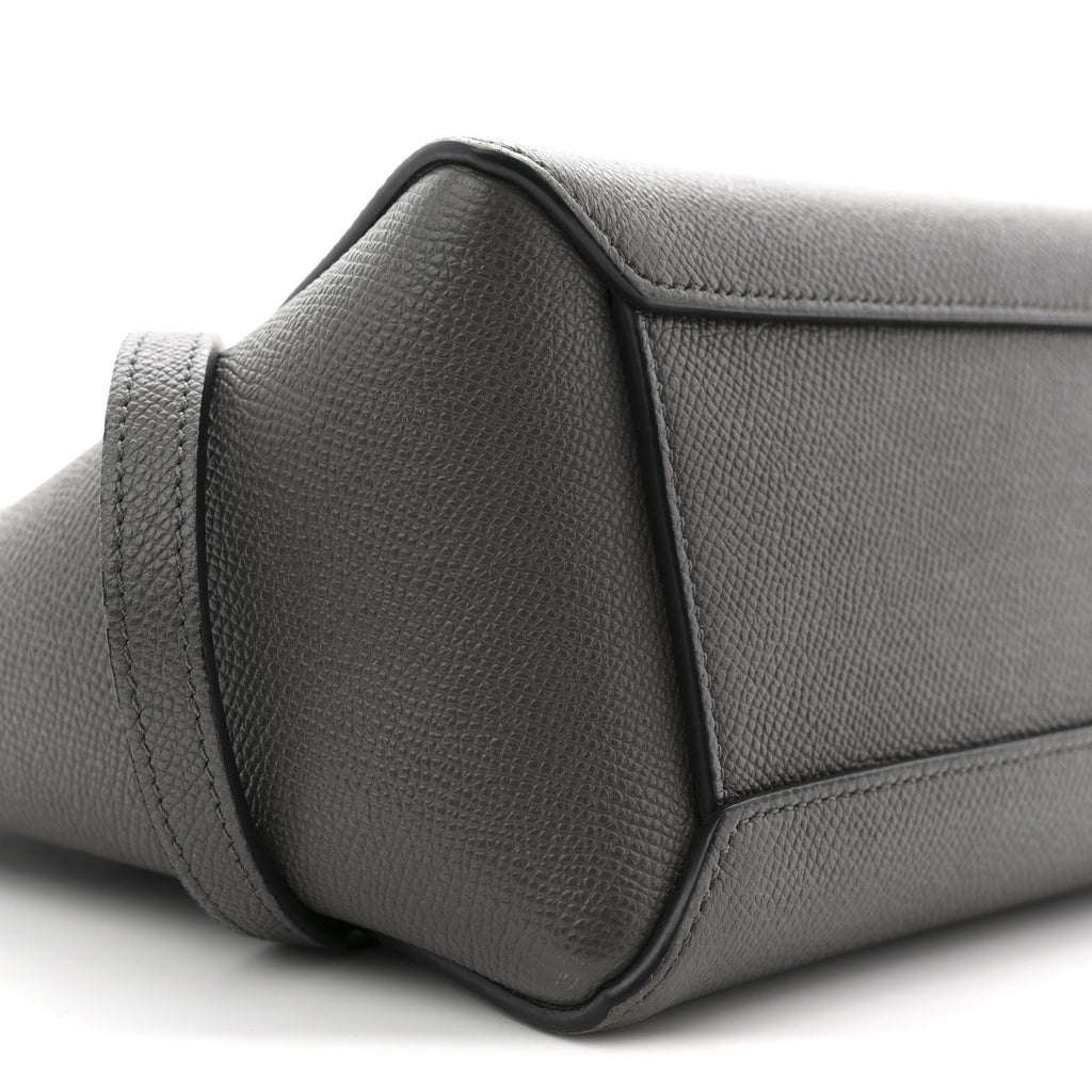 Grained Calfskin Nano Belt Bag Grey