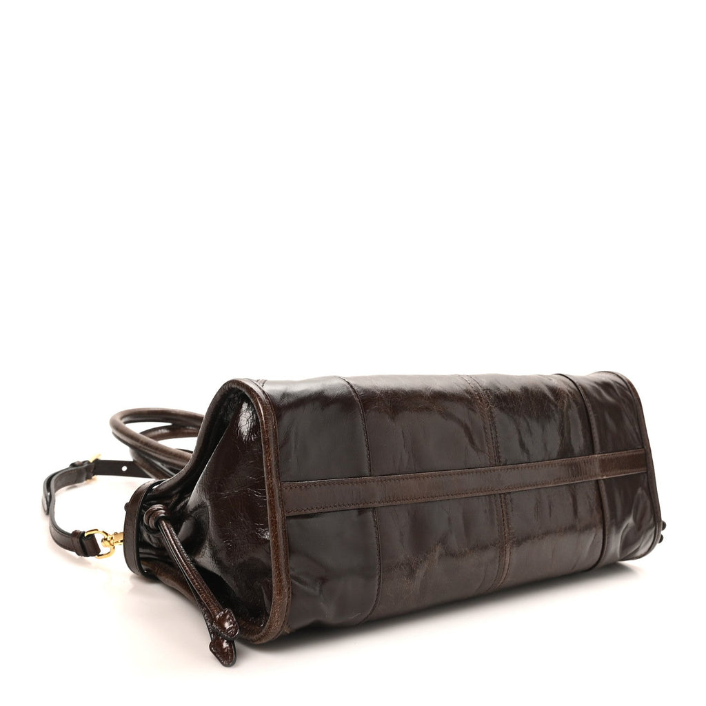 Shiny Nappa Medium Bonnie Shoulder Bag Moro
