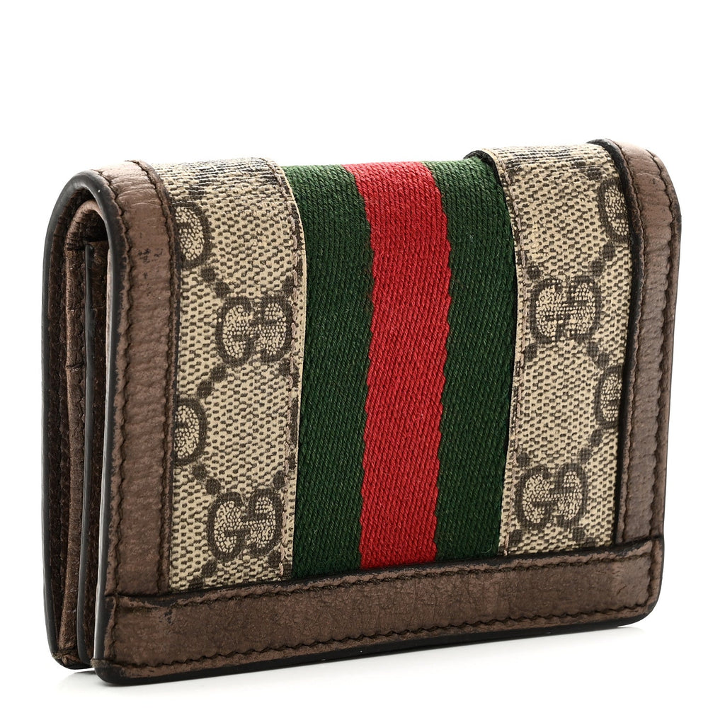 GG Supreme Monogram Web Ophidia  Case Beige New Acero