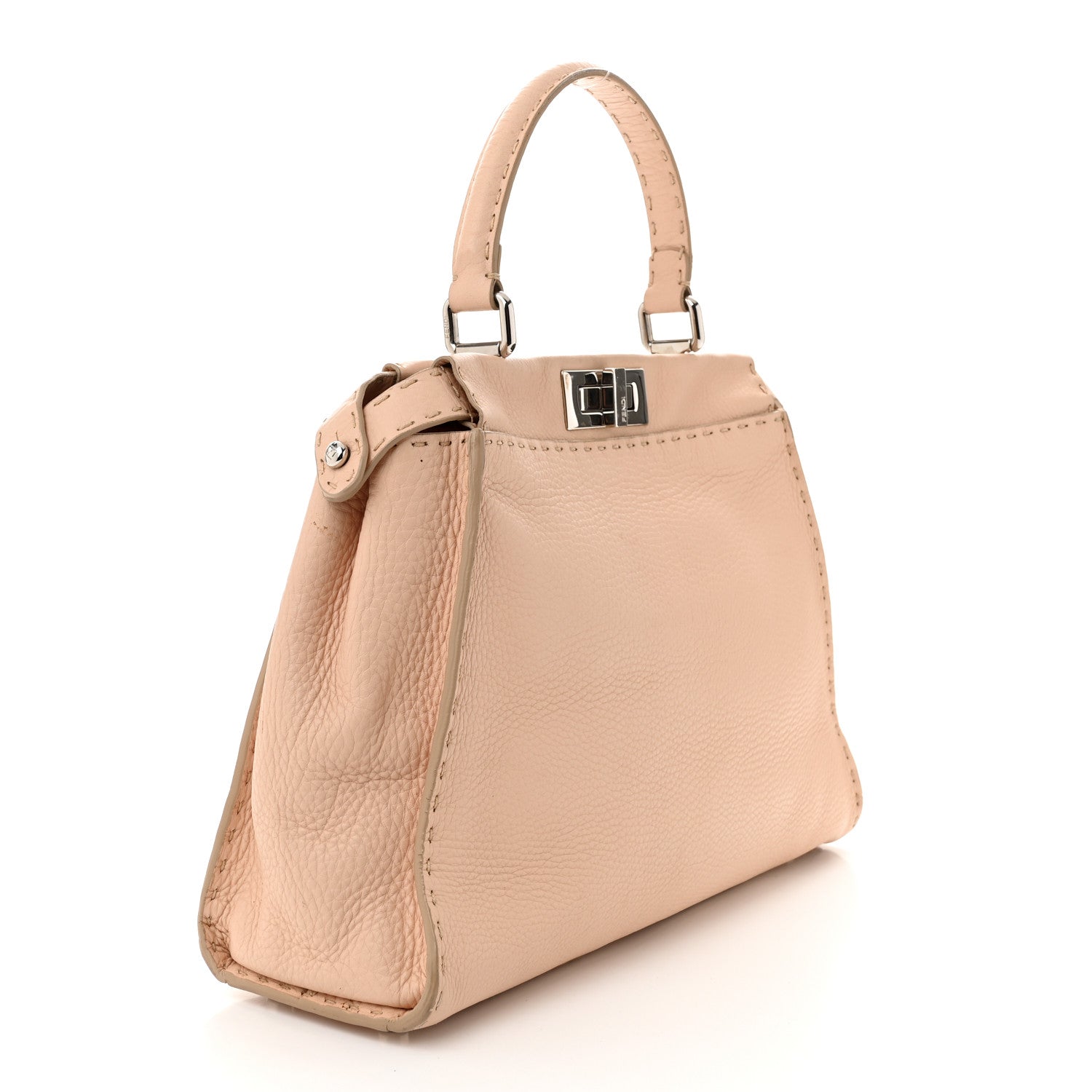 Cuoio Romano Selleria Bi-Color Medium Peekaboo Iconic Satchel Rosa Plaster Pesca