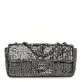Sequin East West Flap Dark Silver