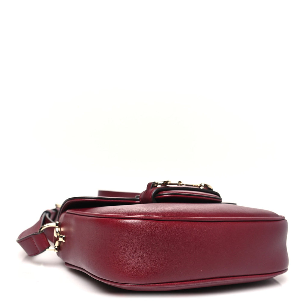 Soft Calfskin Horsebit 1955 Small Shoulder Bag Rosso Ancora