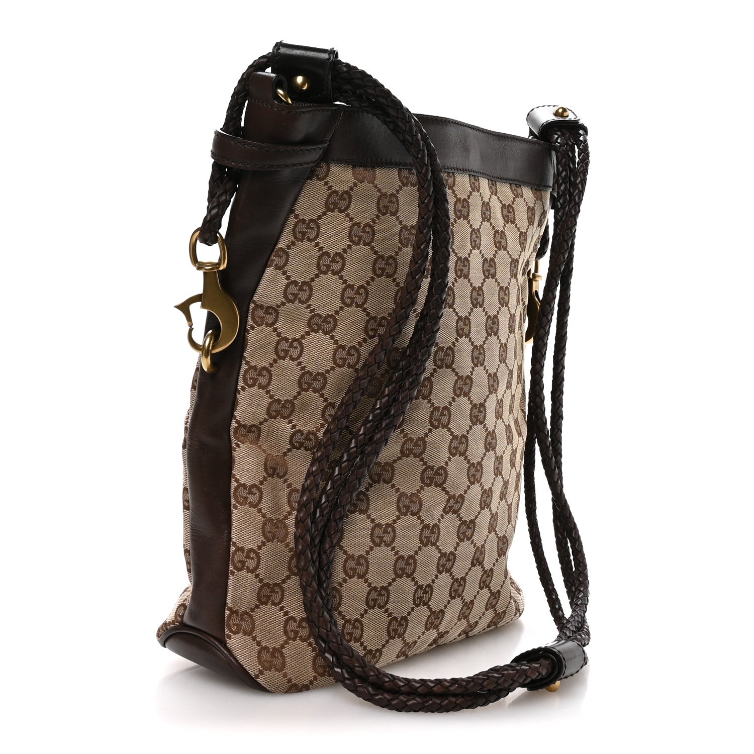 Monogram Braided Shoulder Bag Brown