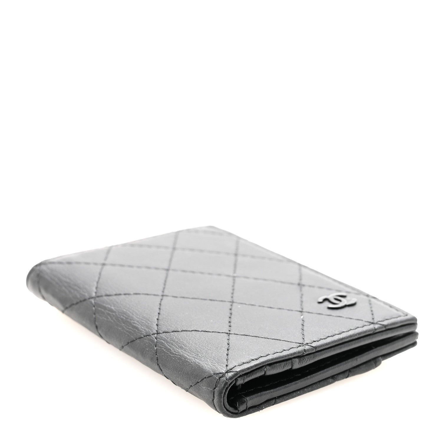 Calfskin Quilted  Holder Wallet So Black