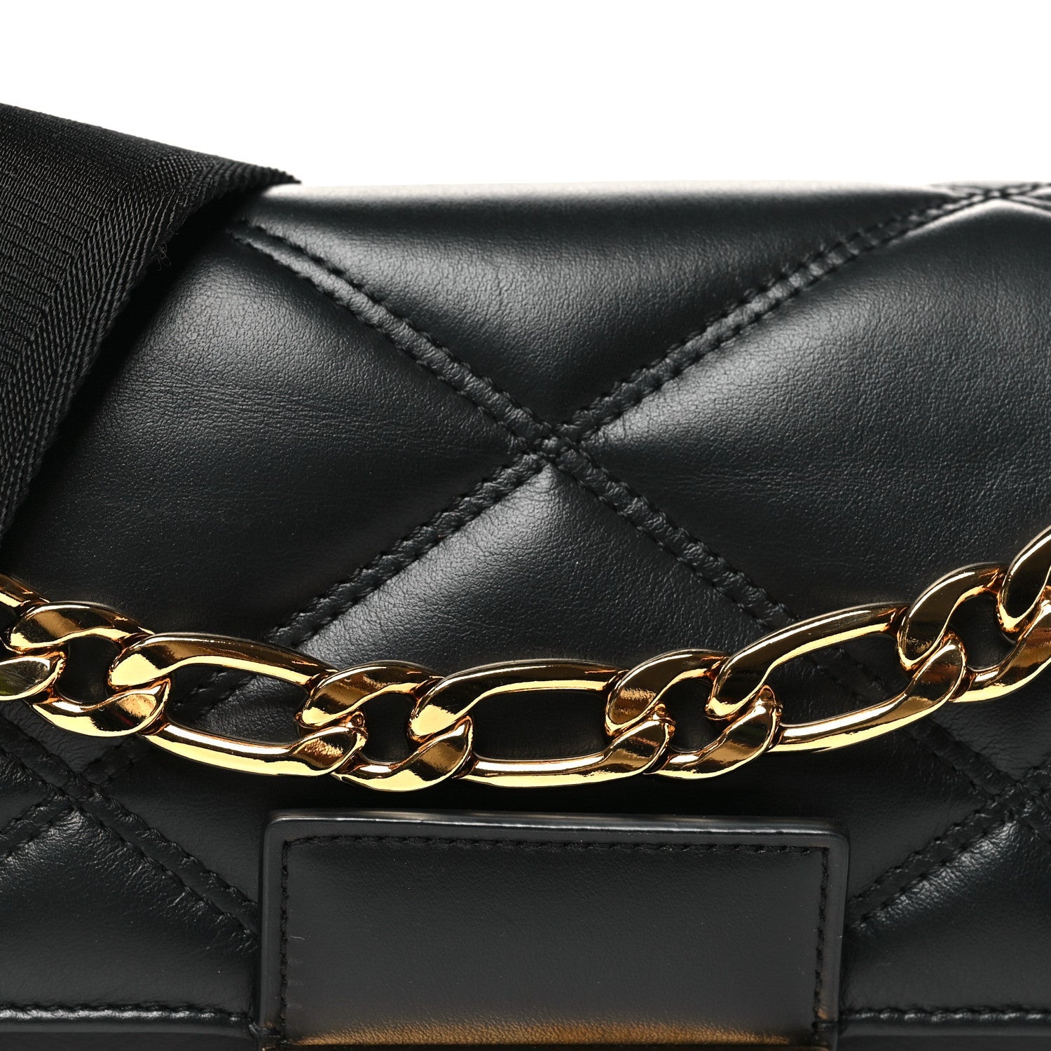 Calfskin Quilted Medusa Small Top Handle Shoulder Bag Black