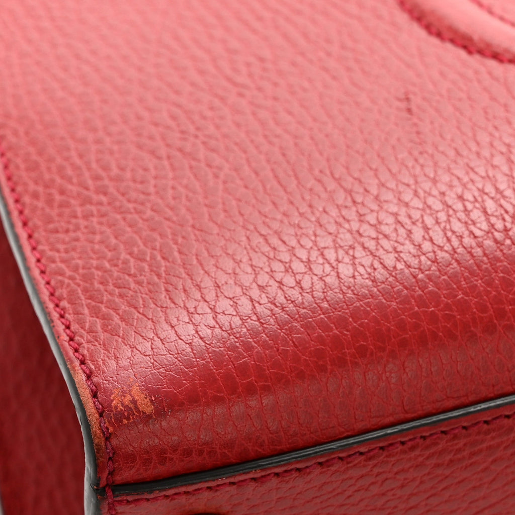 Dollar Calfskin Medium Soho Top Handle Satchel Hibiscus Red