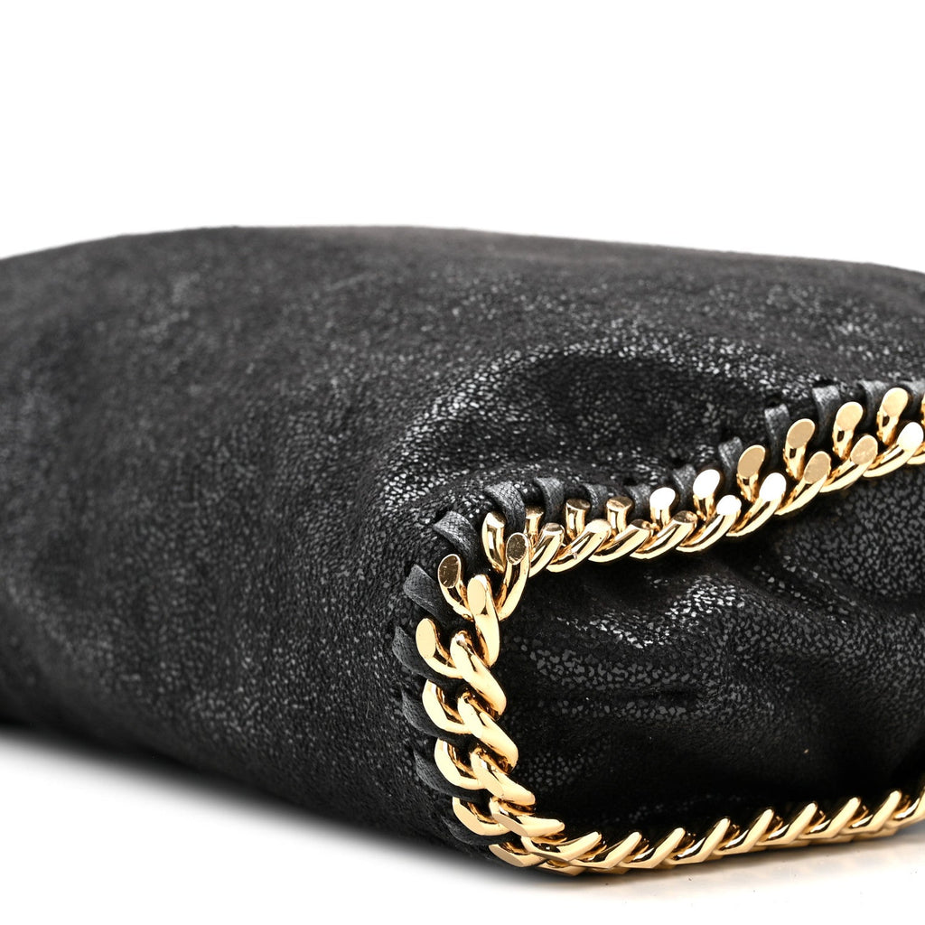 Shaggy Deer Small Falabella Fold Over Tote Black