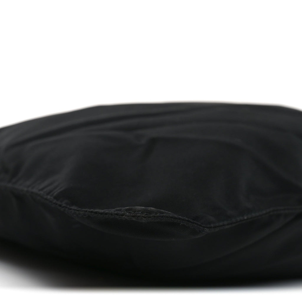 Nylon Flat Messenger Bag Black